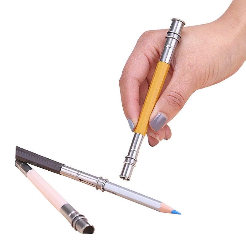 SIPLIV Dual Head Pencil Holder Pencil Extender for Sketch & Charcoal Pencil, 6 Pieces a Set - Image 3